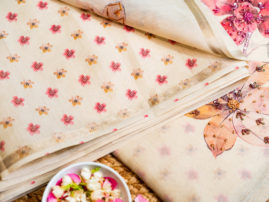 Organza Digital Embroidery Saree