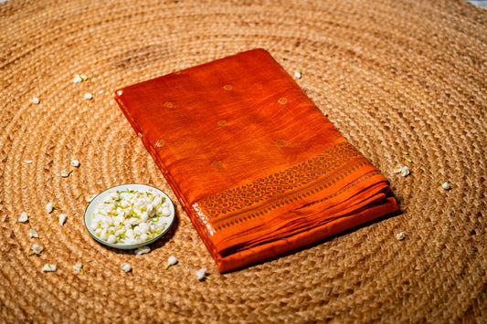 Raw Mango Gold Jari weaving