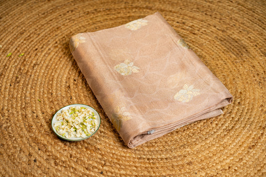 tissue saree with delicate sonarupa jari scallop work