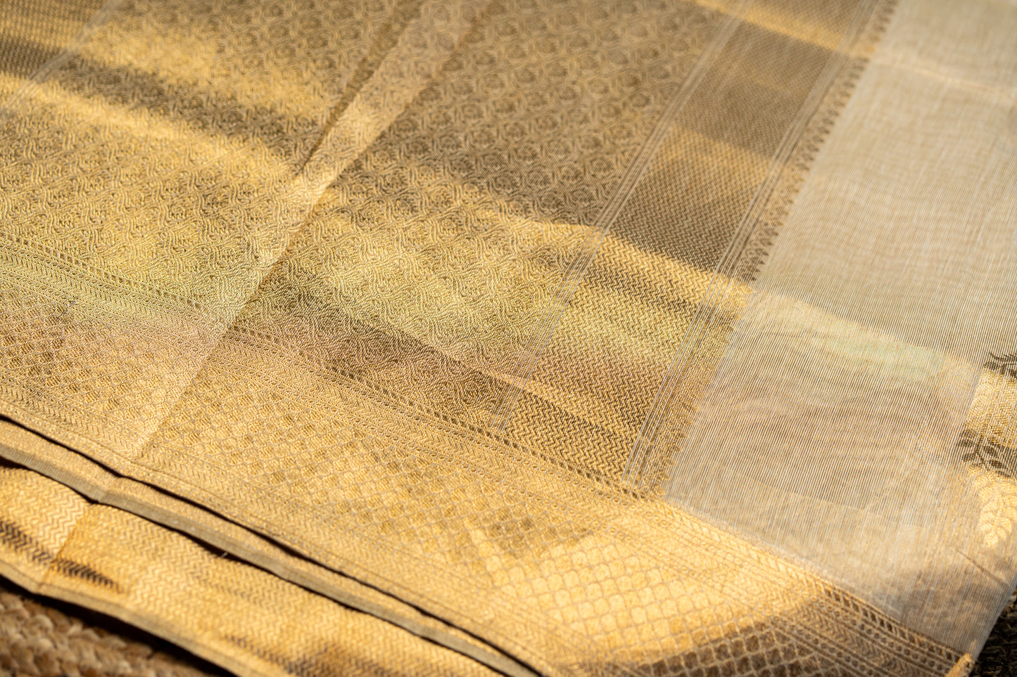 Tissue Silk- Gold Scallop work