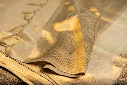 Tissue Silk- Gold Scallop work