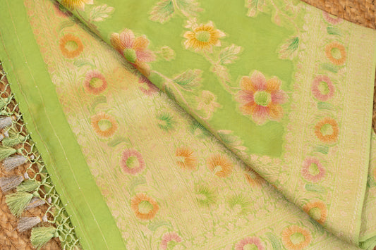 Khaddi Gorgette with meenakari jaal work