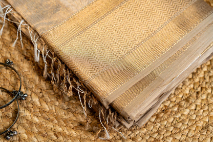 Exclusive Maheshwari Tissue Sarees with Butti Weaving on Overall Body