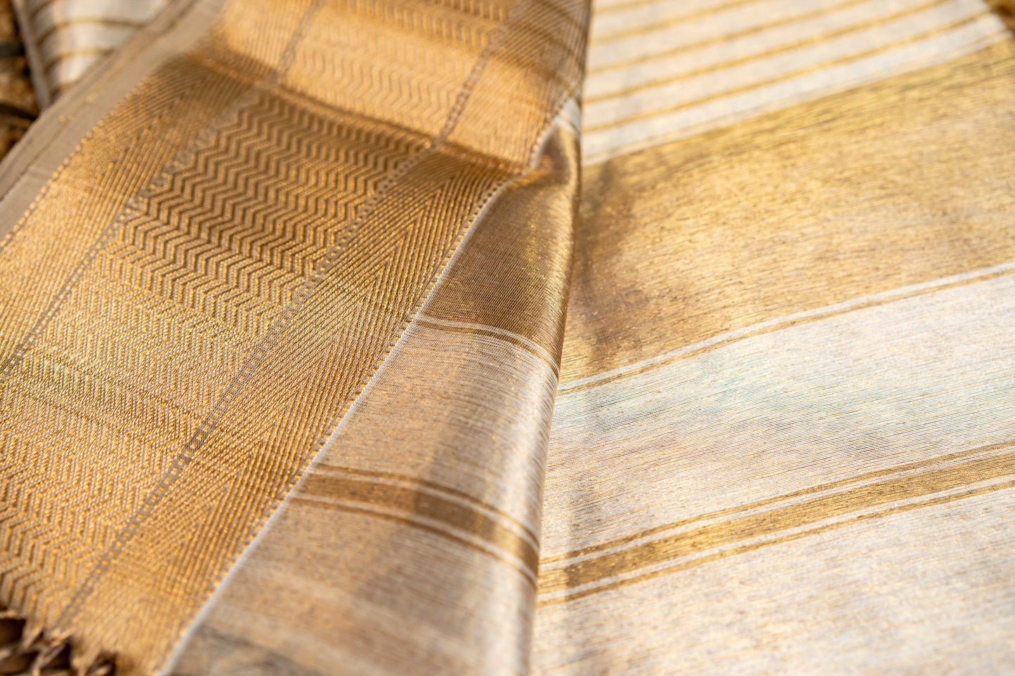 Exclusive Maheshwari Tissue Sarees with Butti Weaving on Overall Body