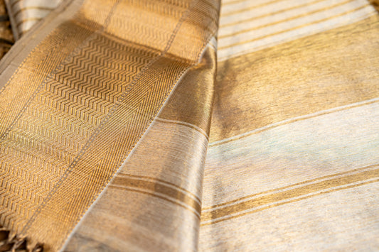 Exclusive Maheshwari Tissue Sarees with Butti Weaving on Overall Body