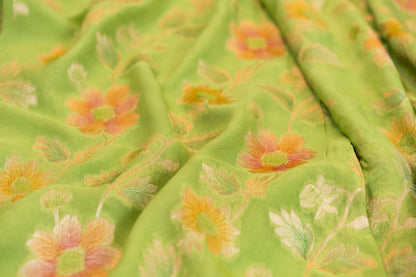 Khaddi Gorgette with meenakari jaal work