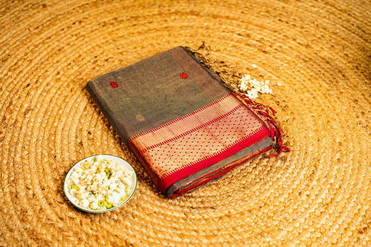 Maheshwari Tissue Sarees with Butti Weaving on Overall Body