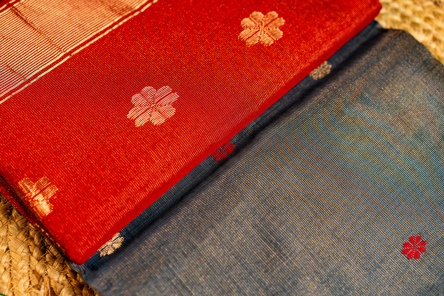 Maheshwari Tissue Sarees with Butti Weaving on Overall Body