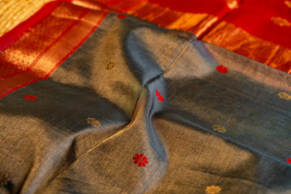 Maheshwari Tissue Sarees with Butti Weaving on Overall Body