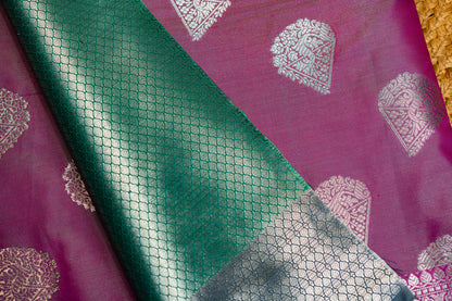 Banarasi saree with Meenakari silver zari work