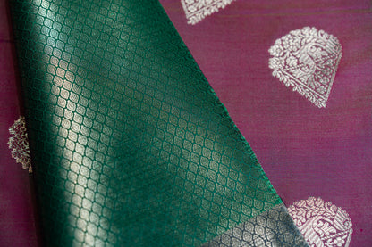 Banarasi saree with Meenakari silver zari work