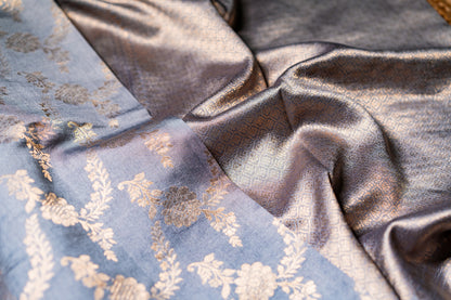 Chiniya Silk Gold Jari weaving Jaal pattern