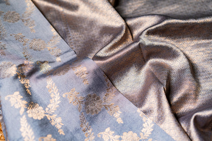 Chiniya Silk Gold Jari weaving Jaal pattern