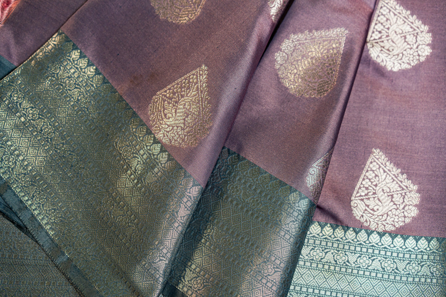 Banarasi saree with Meenakari silver zari work