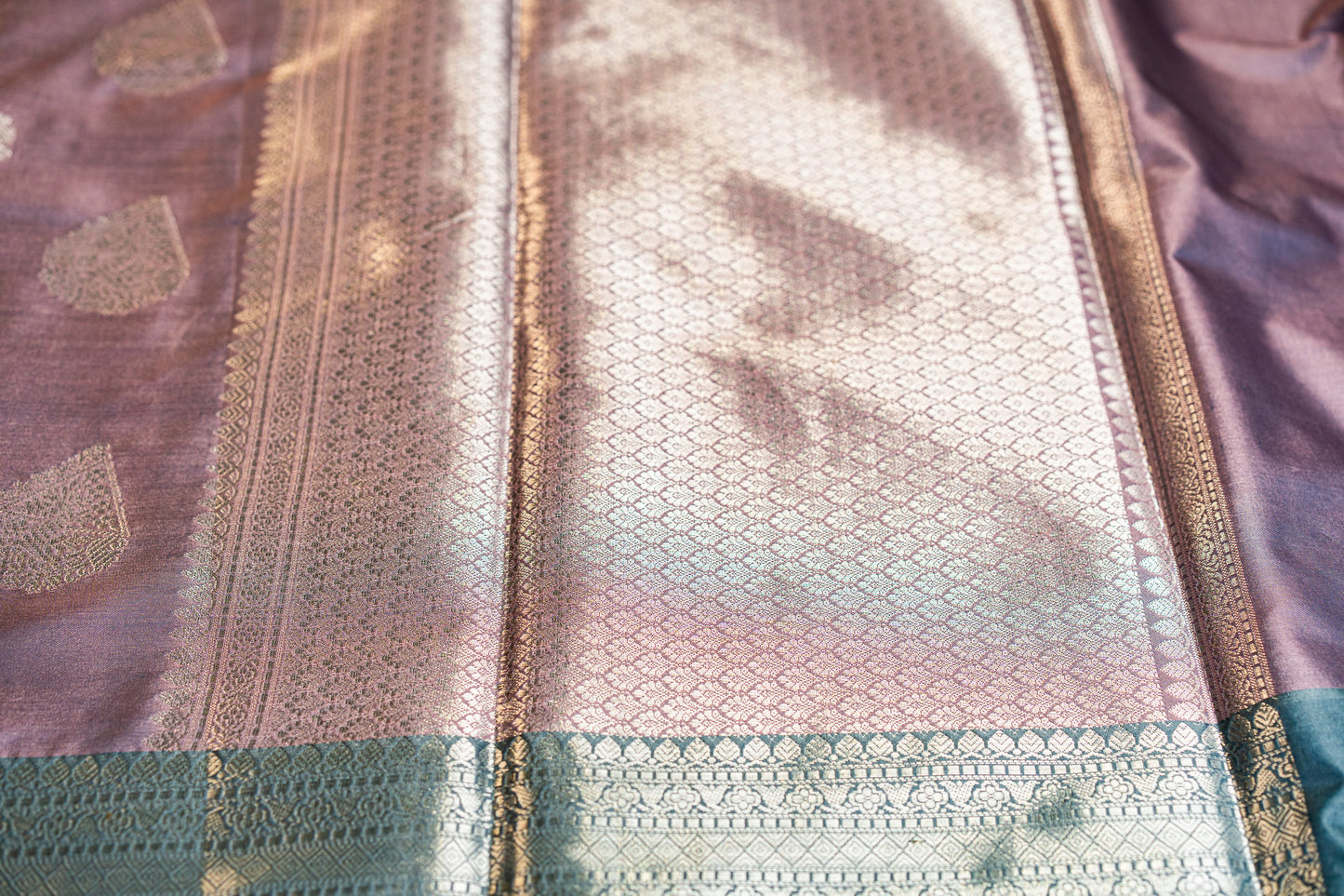 Banarasi saree with Meenakari silver zari work