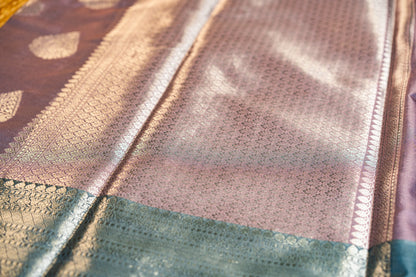 Banarasi saree with Meenakari silver zari work