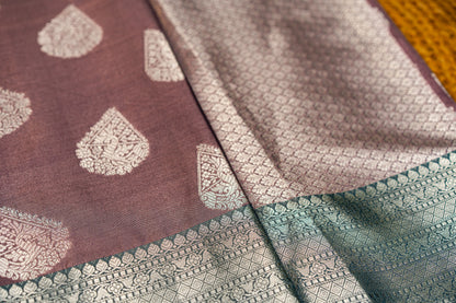 Banarasi saree with Meenakari silver zari work