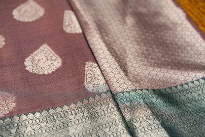 Banarasi saree with Meenakari silver zari work