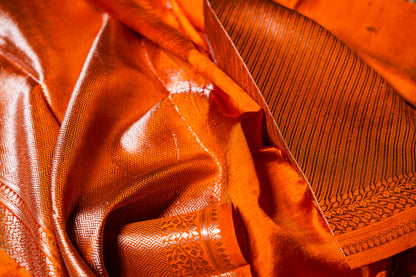 Raw Mango Gold Jari weaving