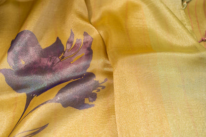 Tissue Silk Saree- Olive Mustard