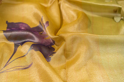 Tissue Silk Saree- Olive Mustard