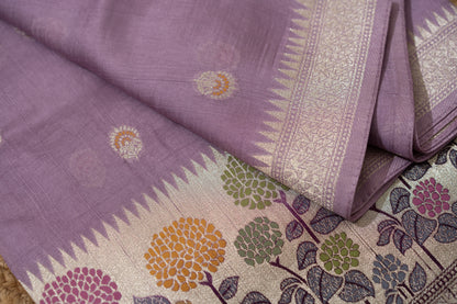 Tussar Gorgette with Meenakari work