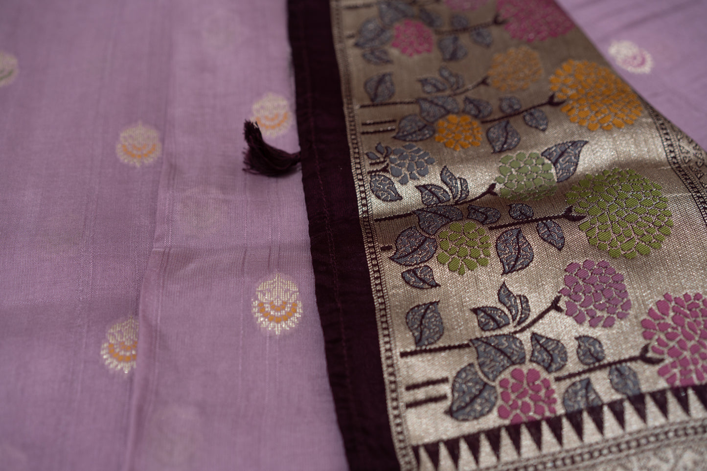 Tussar Gorgette with Meenakari work