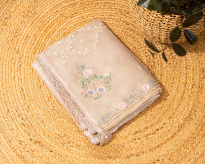 Glass Tissue with Embroidery jaal work