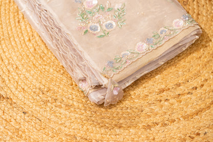 Glass Tissue with Embroidery jaal work