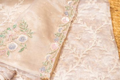 Glass Tissue with Embroidery jaal work