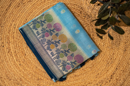 Tussar Gorgette with Meenakari work