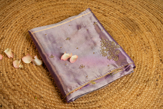 Tissue saree- Sonarupa work and embroidery on pallu