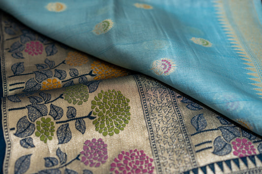 Tussar Gorgette with Meenakari work