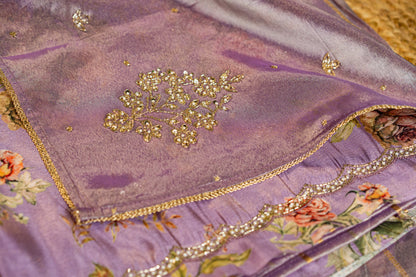 Tissue saree- Sonarupa work and embroidery on pallu