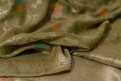 Tussar Georgette with Jaal work