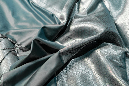 Banarasi saree with Meenakari silver zari work