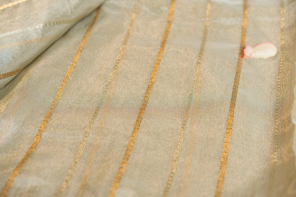 Tissue saree- Sonarupa work and embroidery on pallu