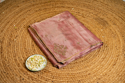 Tissue saree- Sonarupa work and embroidery on pallu