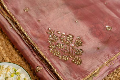 Tissue saree- Sonarupa work and embroidery on pallu
