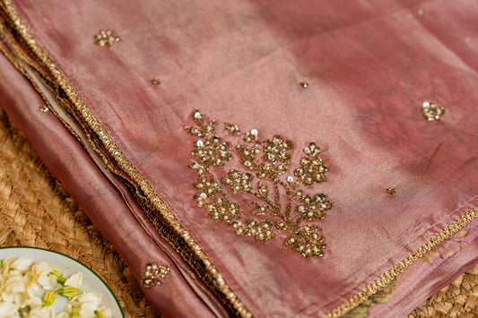 Tissue saree- Sonarupa work and embroidery on pallu