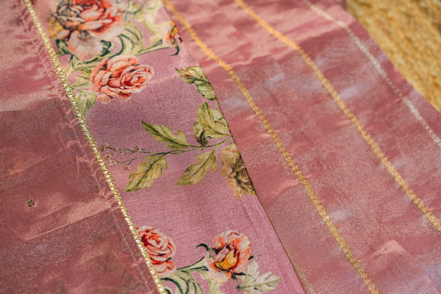 Tissue saree- Sonarupa work and embroidery on pallu
