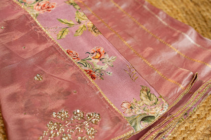 Tissue saree- Sonarupa work and embroidery on pallu