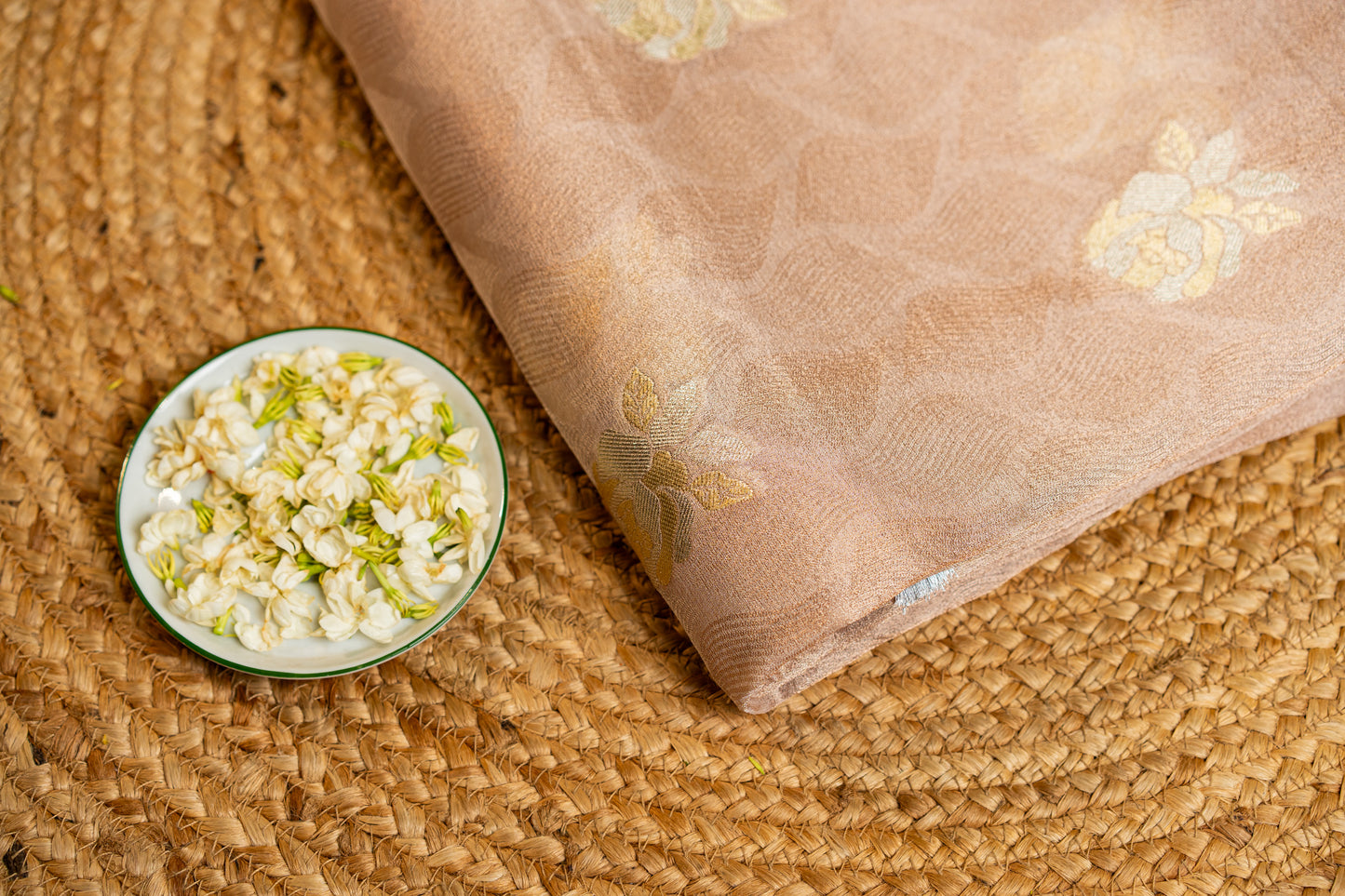 tissue saree with delicate sonarupa jari scallop work