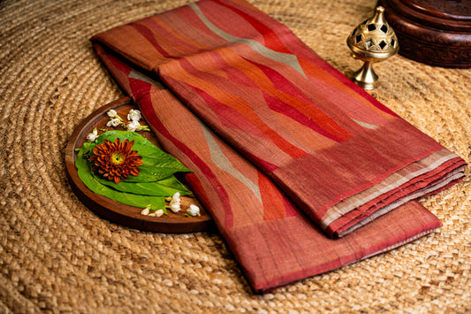 Pure Tussar Silk Saree - Red