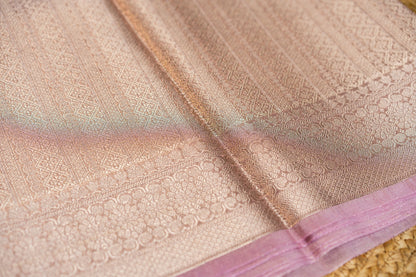 Tissue silk- silver zari pallu