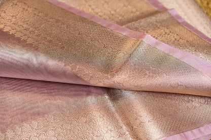 Tissue silk- silver zari pallu