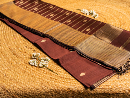 Maheshwari Resham Thread & Zari Border Sarees with all over Thread & Zari Butti weaving