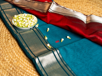 Traditional Maheshwari Paithani Border with all over Zari Butti Weaving Sarees