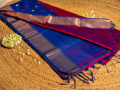 Maheshwari Resham Thread Border with all over Thread Butti Weaving