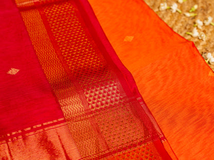 Maheshwari Zari & Resham Thread Border with allover Butti Weaving